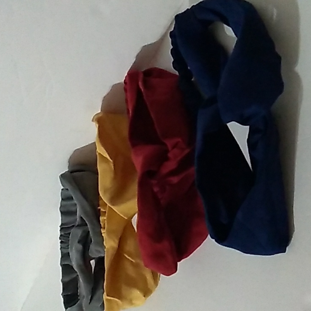 Headbands Bundle Faux Suede Bohemian Style Boho Yellow, Gray, Blue Red